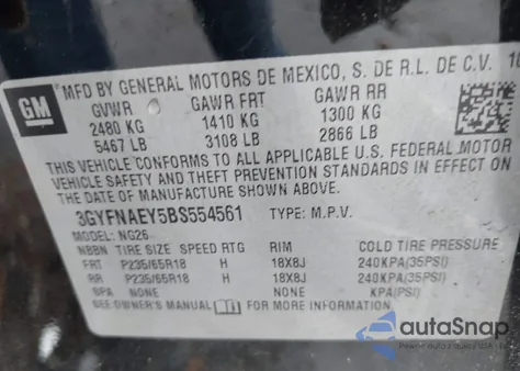 2011 Cadillac Srx Luxury Collection from USA, damaged, VIN 3GYFNAEY5BS554561